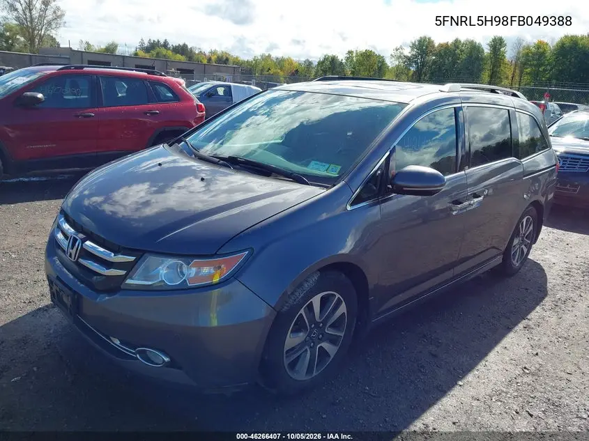 2015 HONDA ODYSSEY VIN 5FNRL5H98FB049388 — фото 2