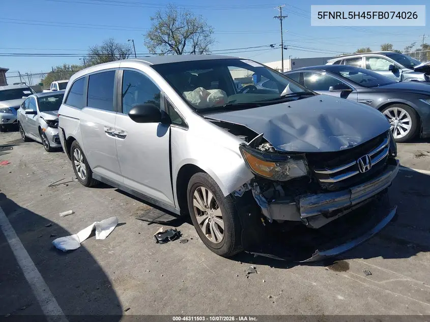 HONDA ODYSSEY 2015, VIN 5FNRL5H45FB074026