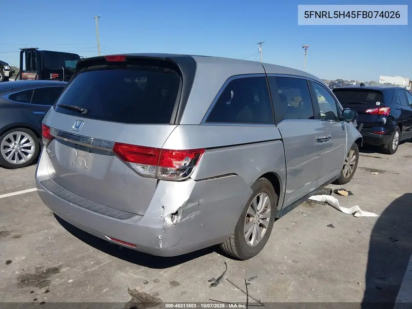2015 HONDA ODYSSEY VIN 5FNRL5H45FB074026 — фото 4