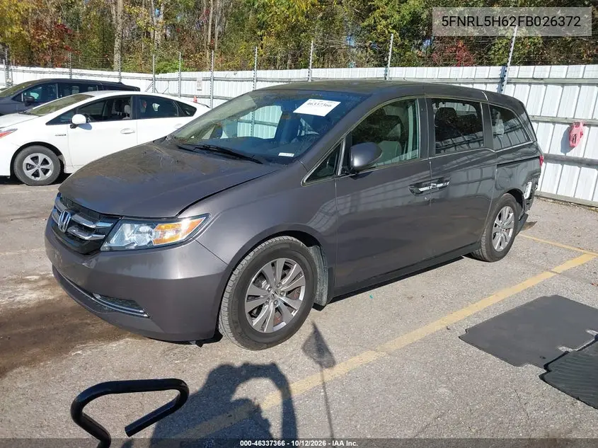 2015 HONDA ODYSSEY VIN 5FNRL5H62FB026372 — фото 2