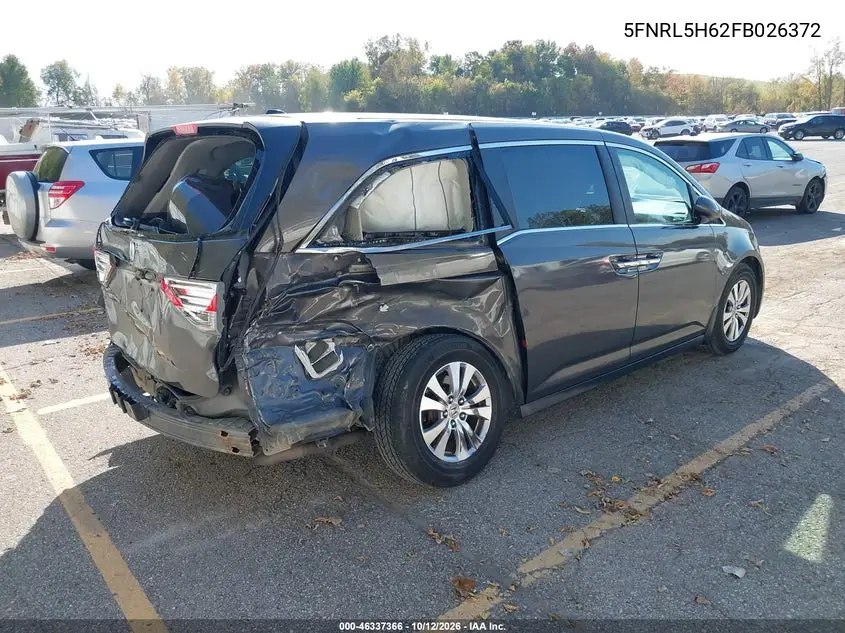 2015 HONDA ODYSSEY VIN 5FNRL5H62FB026372 — фото 4