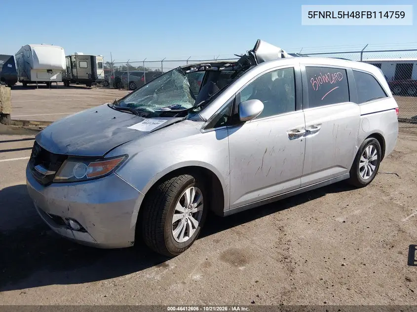 2015 HONDA ODYSSEY VIN 5FNRL5H48FB114759 — фото 2
