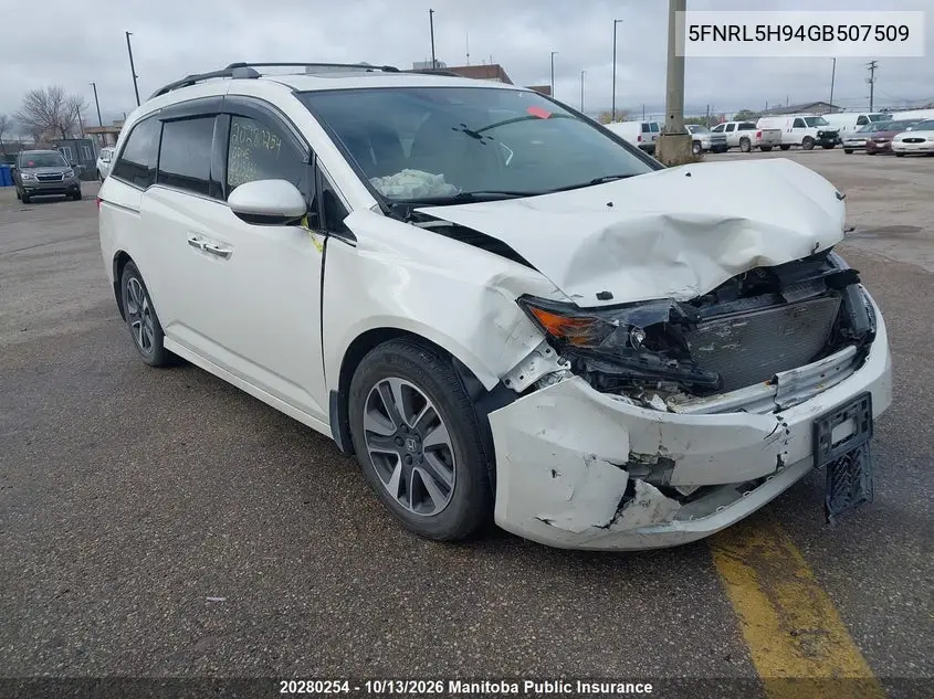 HONDA ODYSSEY 2016, VIN 5FNRL5H94GB507509
