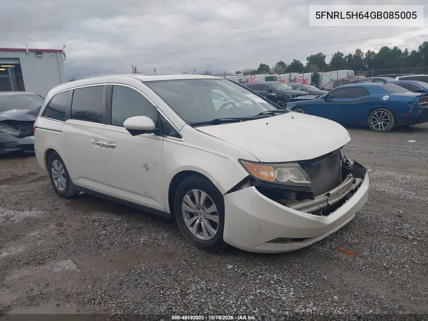 HONDA ODYSSEY 2016, VIN 5FNRL5H64GB085005