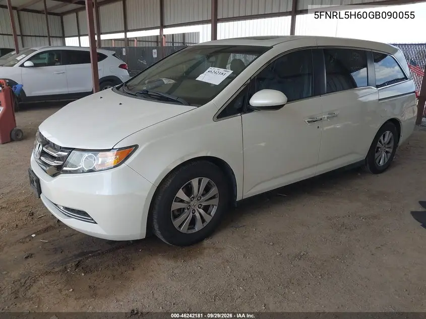 2016 HONDA ODYSSEY VIN 5FNRL5H60GB090055 — фото 2