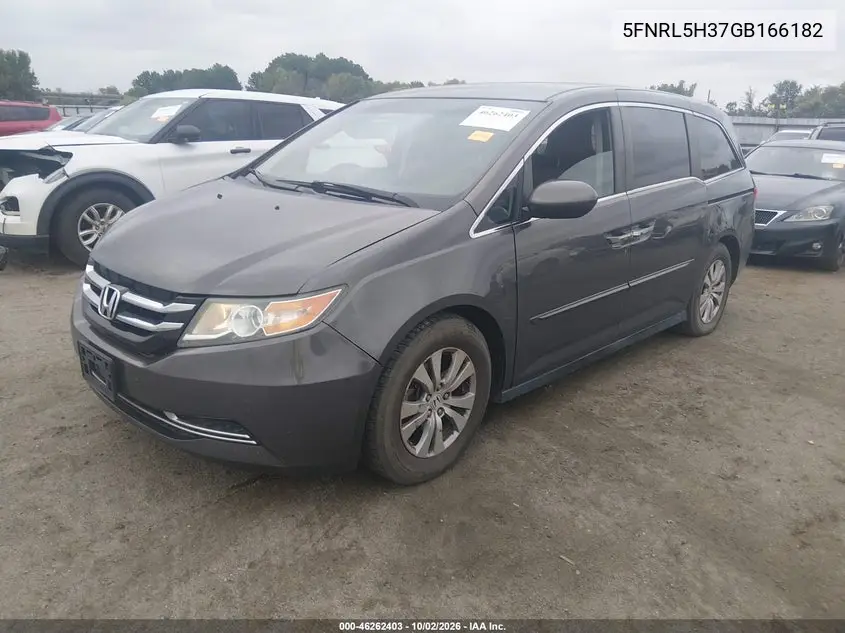 2016 HONDA ODYSSEY VIN 5FNRL5H37GB166182 — фото 2
