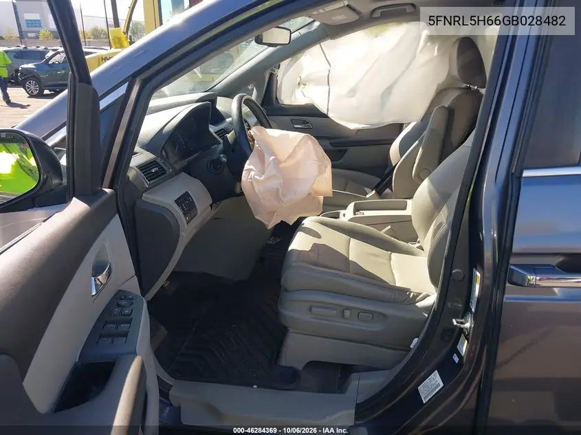 2016 HONDA ODYSSEY VIN 5FNRL5H66GB028482 — фото 5