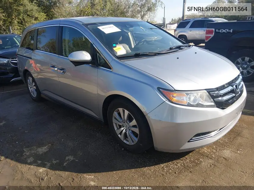 HONDA ODYSSEY 2016, VIN 5FNRL5H60GB011564