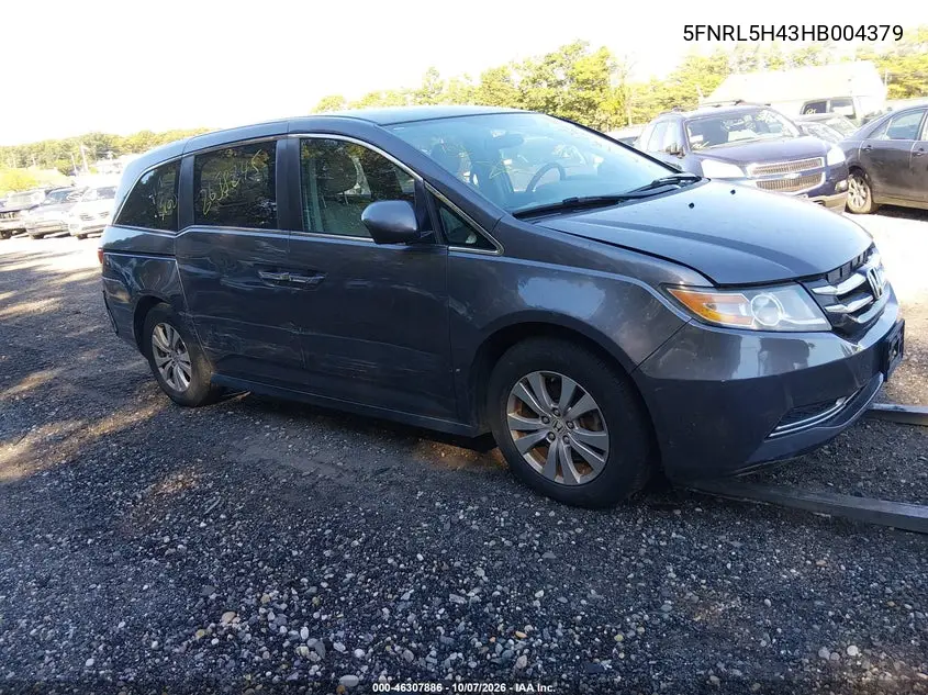 HONDA ODYSSEY 2017, VIN 5FNRL5H43HB004379
