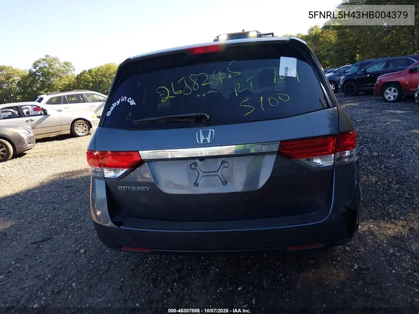 2017 HONDA ODYSSEY VIN 5FNRL5H43HB004379 — фото 15