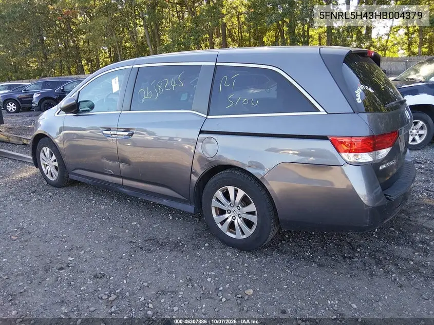2017 HONDA ODYSSEY VIN 5FNRL5H43HB004379 — фото 3