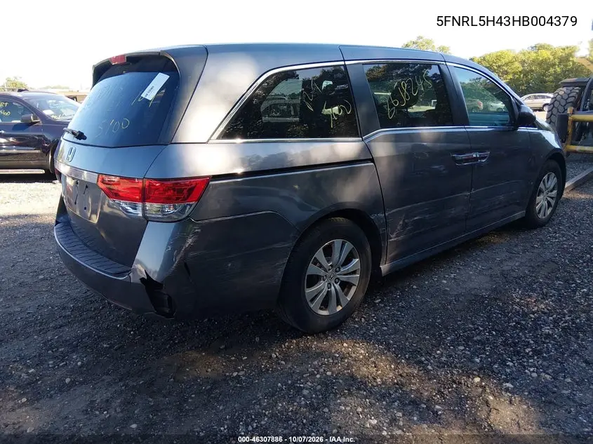 2017 HONDA ODYSSEY VIN 5FNRL5H43HB004379 — фото 4