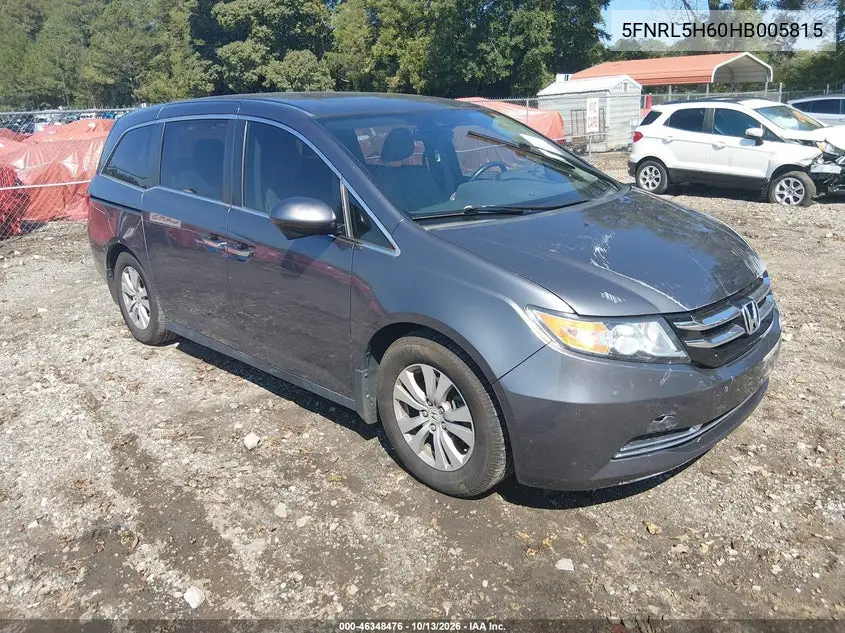 HONDA ODYSSEY 2017, VIN 5FNRL5H60HB005815