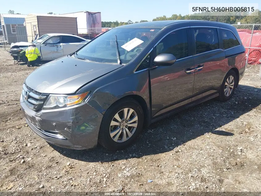 2017 HONDA ODYSSEY VIN 5FNRL5H60HB005815 — фото 2