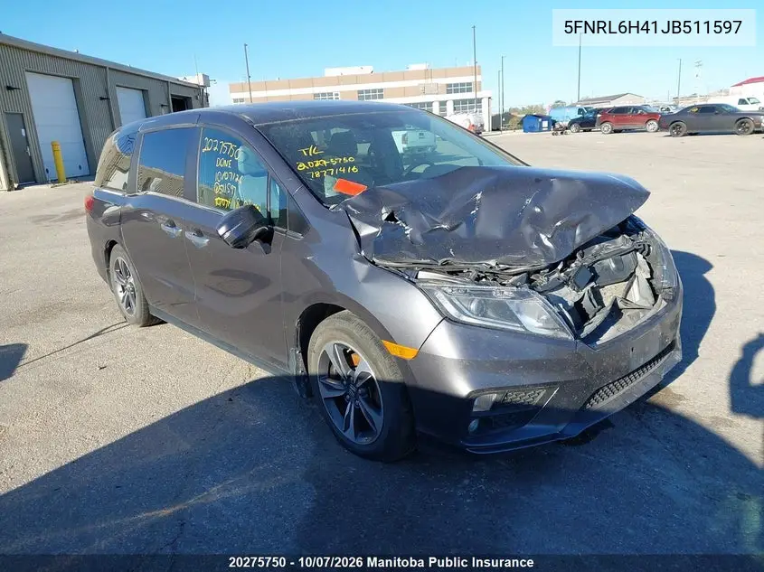 HONDA ODYSSEY 2018, VIN 5FNRL6H41JB511597