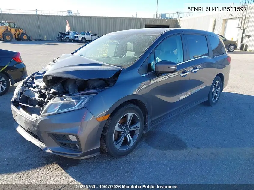2018 HONDA ODYSSEY VIN 5FNRL6H41JB511597 — фото 2