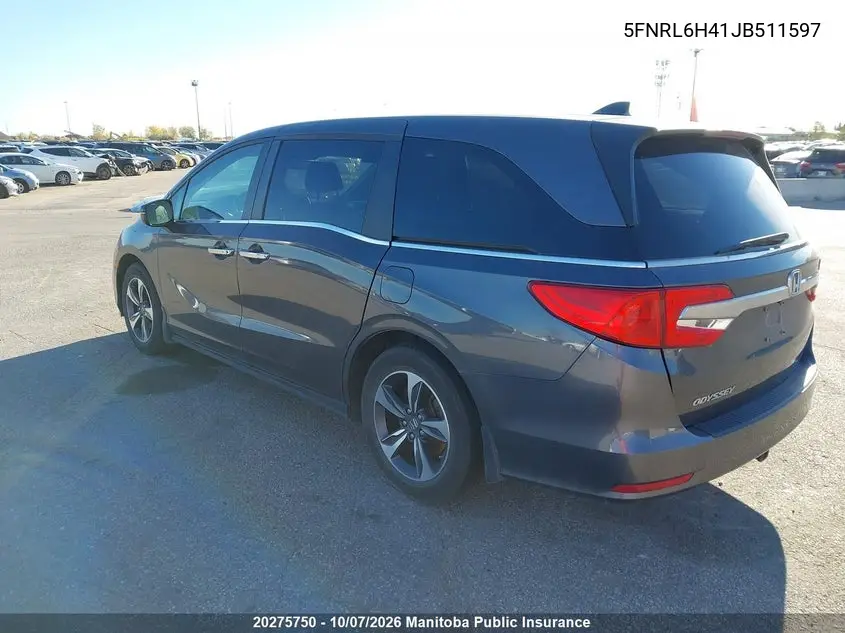 2018 HONDA ODYSSEY VIN 5FNRL6H41JB511597 — фото 3