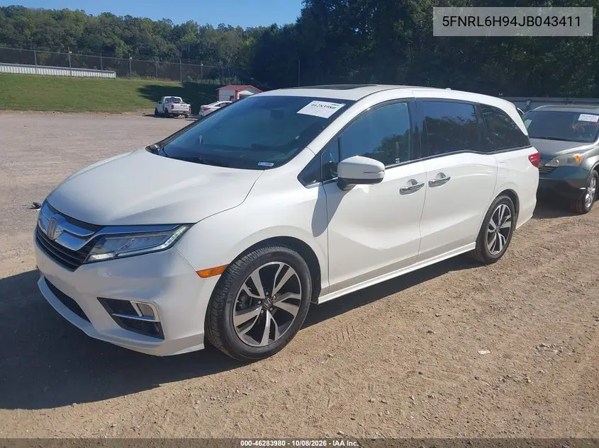 2018 HONDA ODYSSEY VIN 5FNRL6H94JB043411 — фото 2
