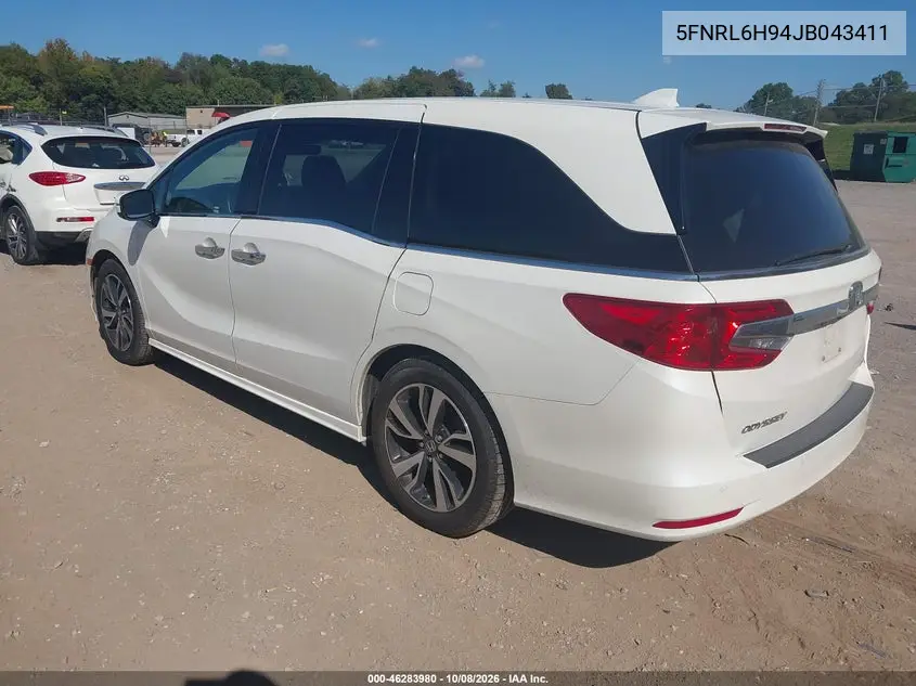 2018 HONDA ODYSSEY VIN 5FNRL6H94JB043411 — фото 3