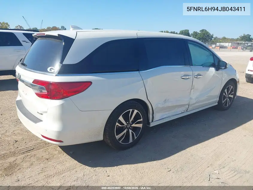 2018 HONDA ODYSSEY VIN 5FNRL6H94JB043411 — фото 4