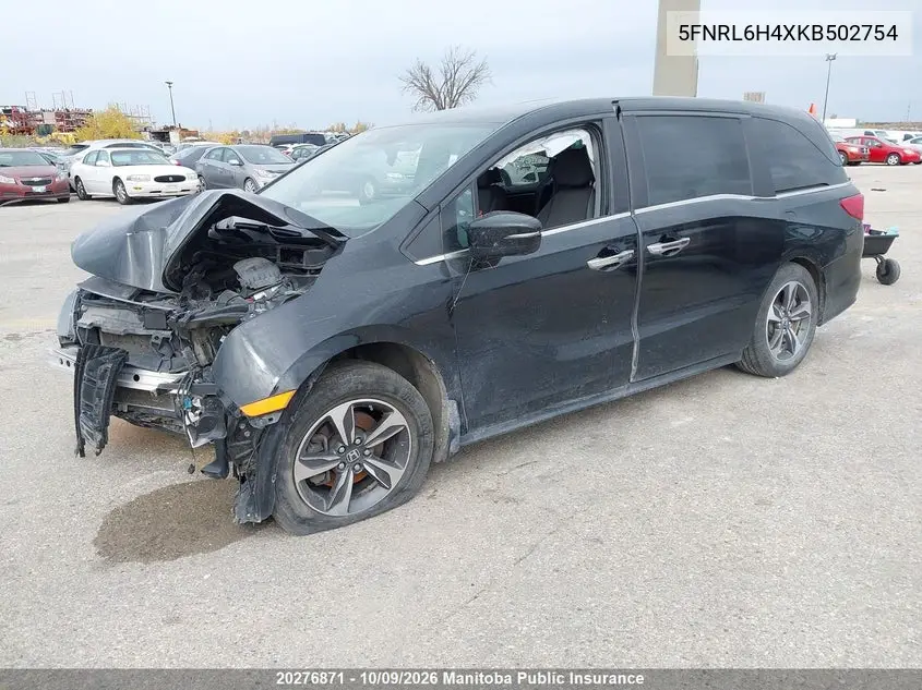 2019 HONDA ODYSSEY VIN 5FNRL6H4XKB502754 — фото 2