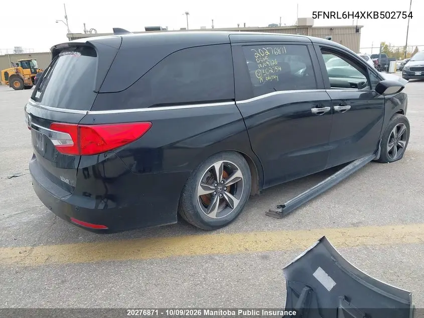 2019 HONDA ODYSSEY VIN 5FNRL6H4XKB502754 — фото 4
