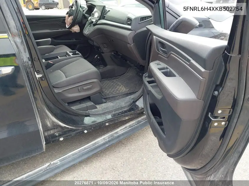 2019 HONDA ODYSSEY VIN 5FNRL6H4XKB502754 — фото 5