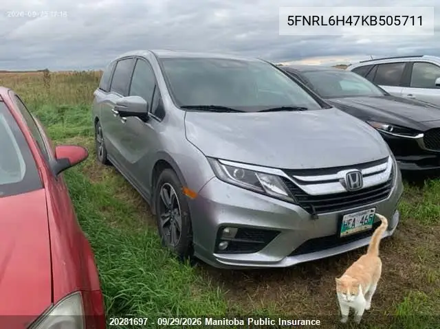 HONDA ODYSSEY 2019, VIN 5FNRL6H47KB505711