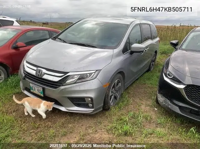 2019 HONDA ODYSSEY VIN 5FNRL6H47KB505711 — фото 2