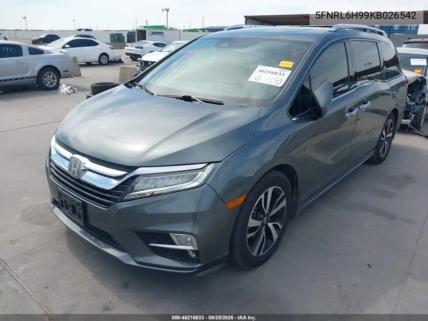 2019 HONDA ODYSSEY VIN 5FNRL6H99KB026542 — фото 2