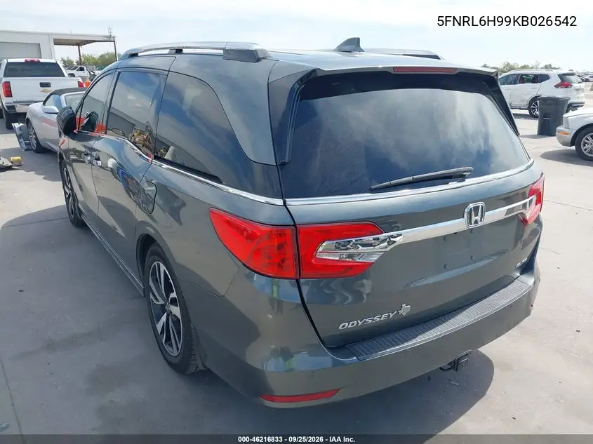 2019 HONDA ODYSSEY VIN 5FNRL6H99KB026542 — фото 3