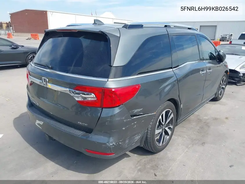 2019 HONDA ODYSSEY VIN 5FNRL6H99KB026542 — фото 4