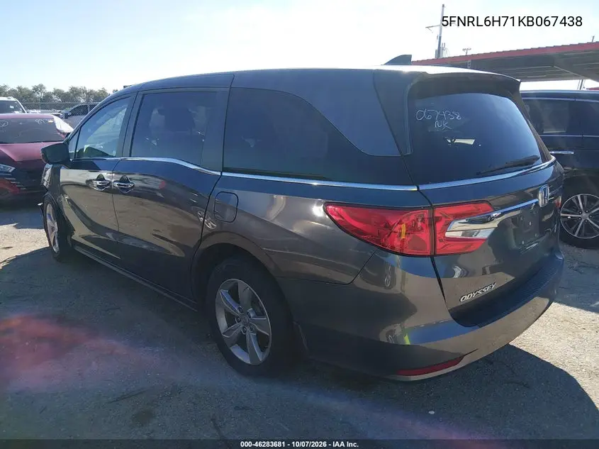 2019 HONDA ODYSSEY VIN 5FNRL6H71KB067438 — фото 3