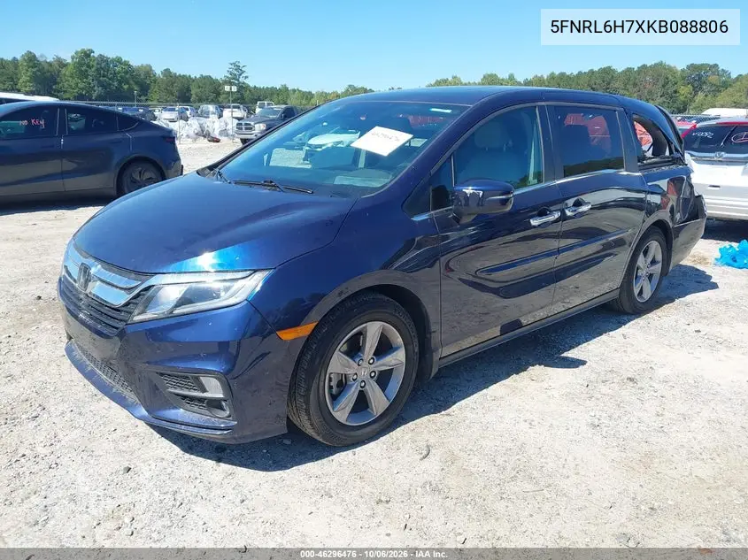2019 HONDA ODYSSEY VIN 5FNRL6H7XKB088806 — фото 2