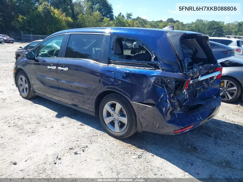 2019 HONDA ODYSSEY VIN 5FNRL6H7XKB088806 — фото 3