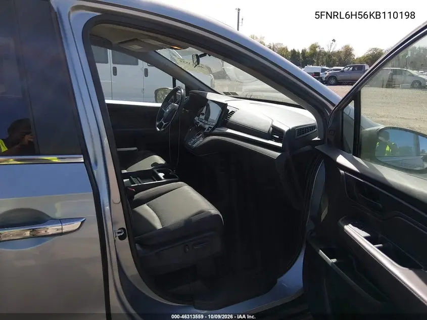 2019 HONDA ODYSSEY VIN 5FNRL6H56KB110198 — фото 5