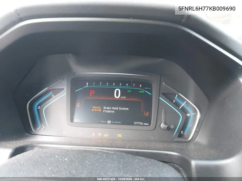 2019 HONDA ODYSSEY VIN 5FNRL6H77KB009690 — фото 7