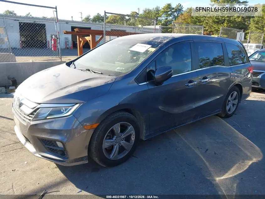 2019 HONDA ODYSSEY VIN 5FNRL6H59KB069078 — фото 2