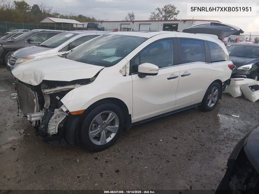 2019 HONDA ODYSSEY VIN 5FNRL6H7XKB051951 — фото 2