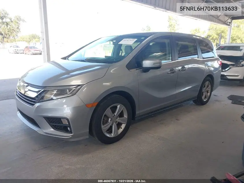 2019 HONDA ODYSSEY VIN 5FNRL6H70KB113633 — фото 2