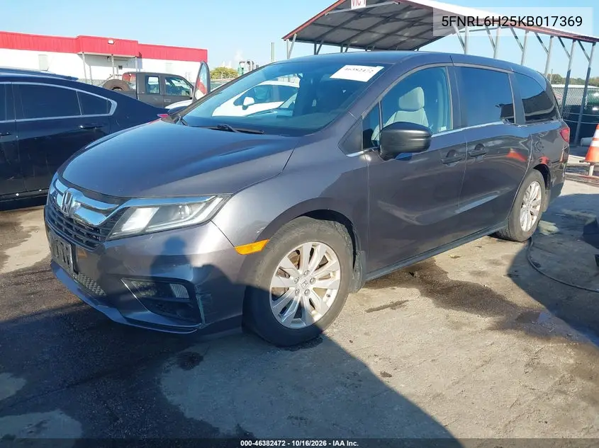 2019 HONDA ODYSSEY VIN 5FNRL6H25KB017369 — фото 2