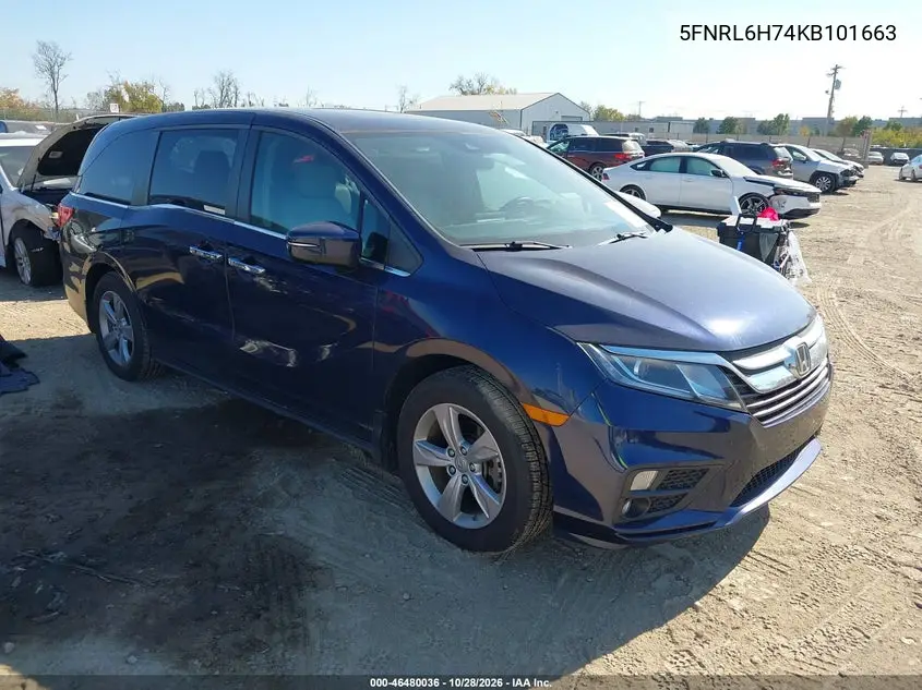 HONDA ODYSSEY 2019, VIN 5FNRL6H74KB101663