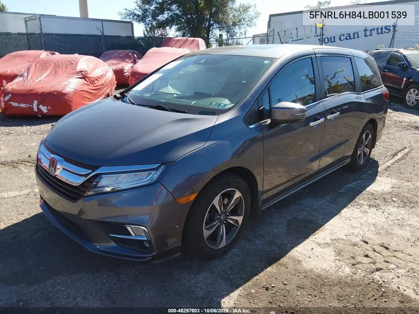 2020 HONDA ODYSSEY VIN 5FNRL6H84LB001539 — фото 2