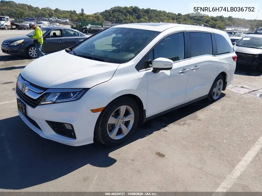 2020 HONDA ODYSSEY VIN 5FNRL6H74LB036752 — фото 2