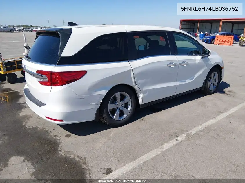 2020 HONDA ODYSSEY VIN 5FNRL6H74LB036752 — фото 4