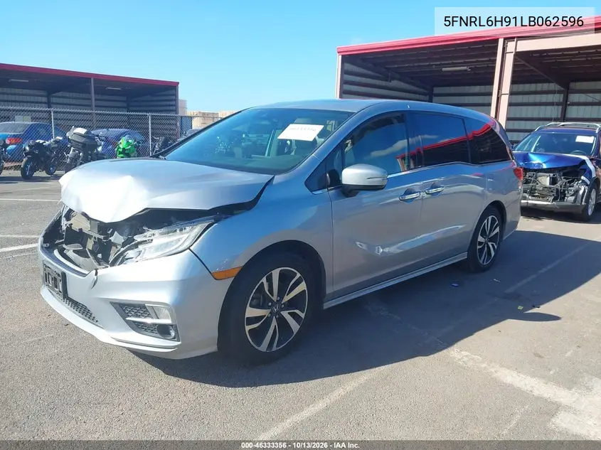 2020 HONDA ODYSSEY VIN 5FNRL6H91LB062596 — фото 2