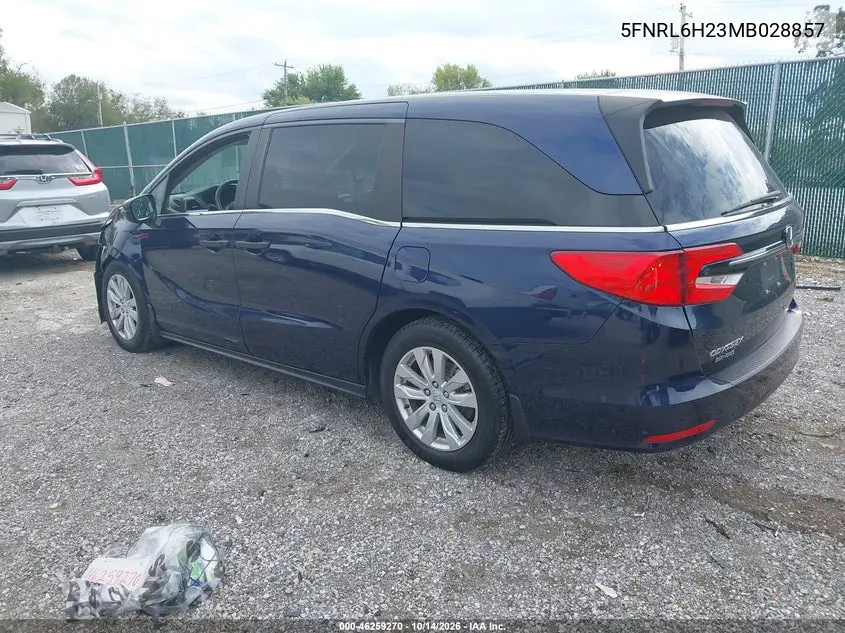 2021 HONDA ODYSSEY VIN 5FNRL6H23MB028857 — фото 3