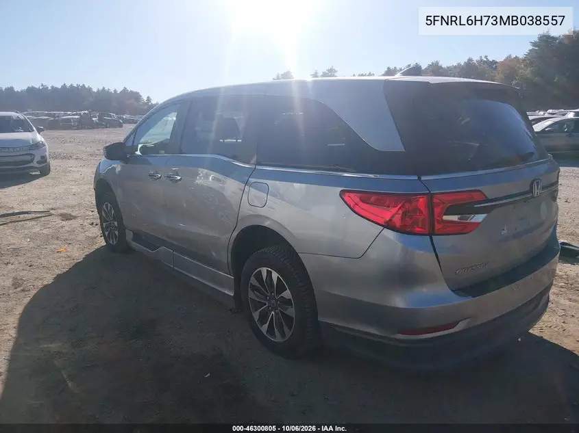 2021 HONDA ODYSSEY VIN 5FNRL6H73MB038557 — фото 3