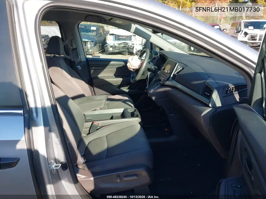 2021 HONDA ODYSSEY VIN 5FNRL6H21MB017730 — фото 5