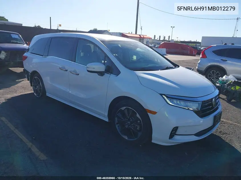 HONDA ODYSSEY 2021, VIN 5FNRL6H91MB012279